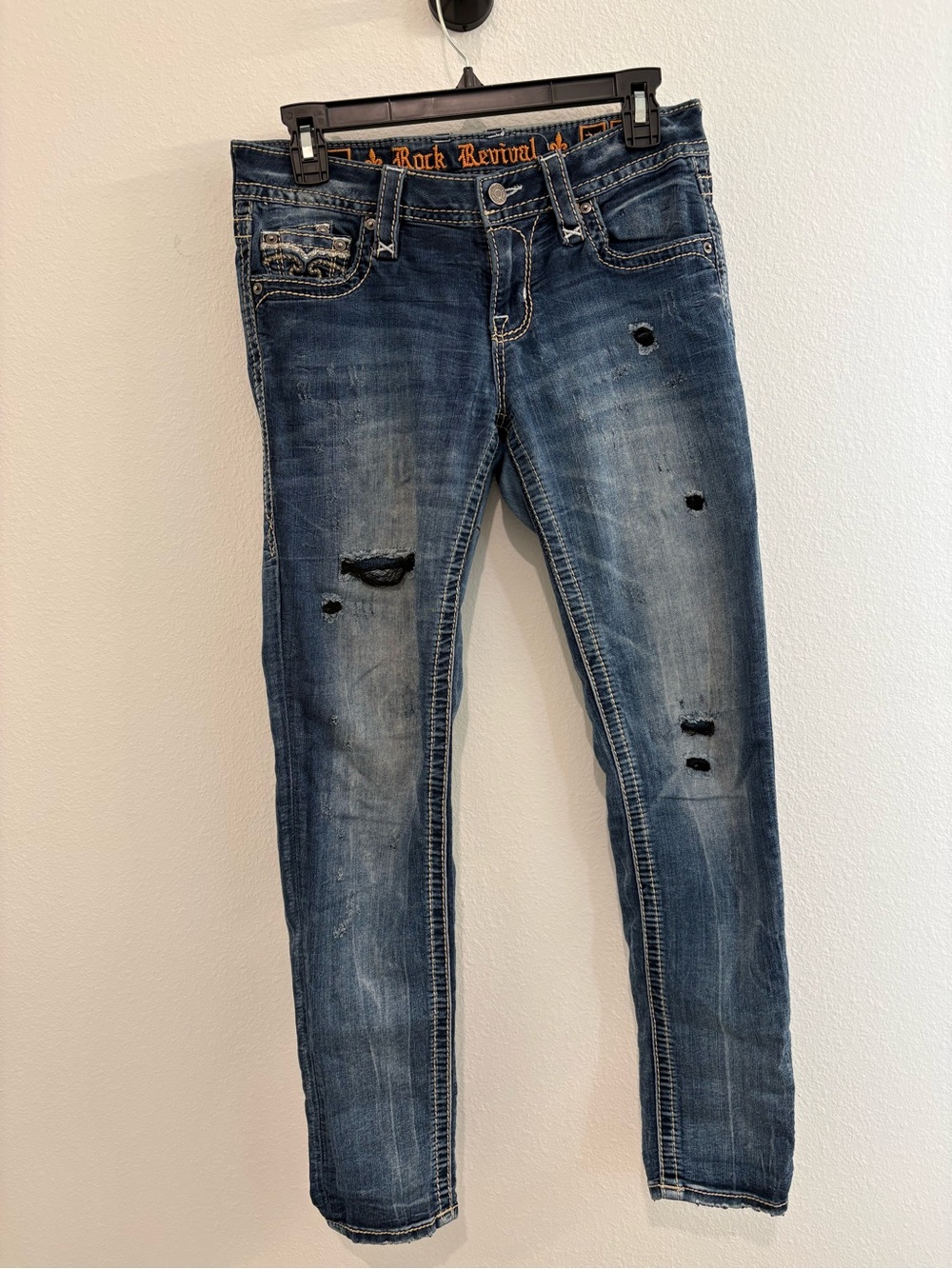 Rock Revival Women's Distressed Blue Skinny Jeans